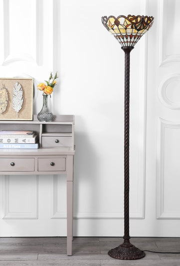 Davis Tiffany Style 70" Torchiere LED Floor Lamp - JONATHAN Y